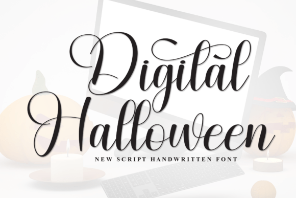 Digital Halloween Font for Web Design